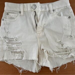 White American Eagle Jean shorts with rips, size 000 (XXS)